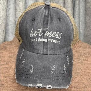 Hot Mess Just Doing My Best Ponytail Ball Cap Hat